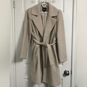 ONLY Trench Coat Jacket XL Cream Brown With Belt